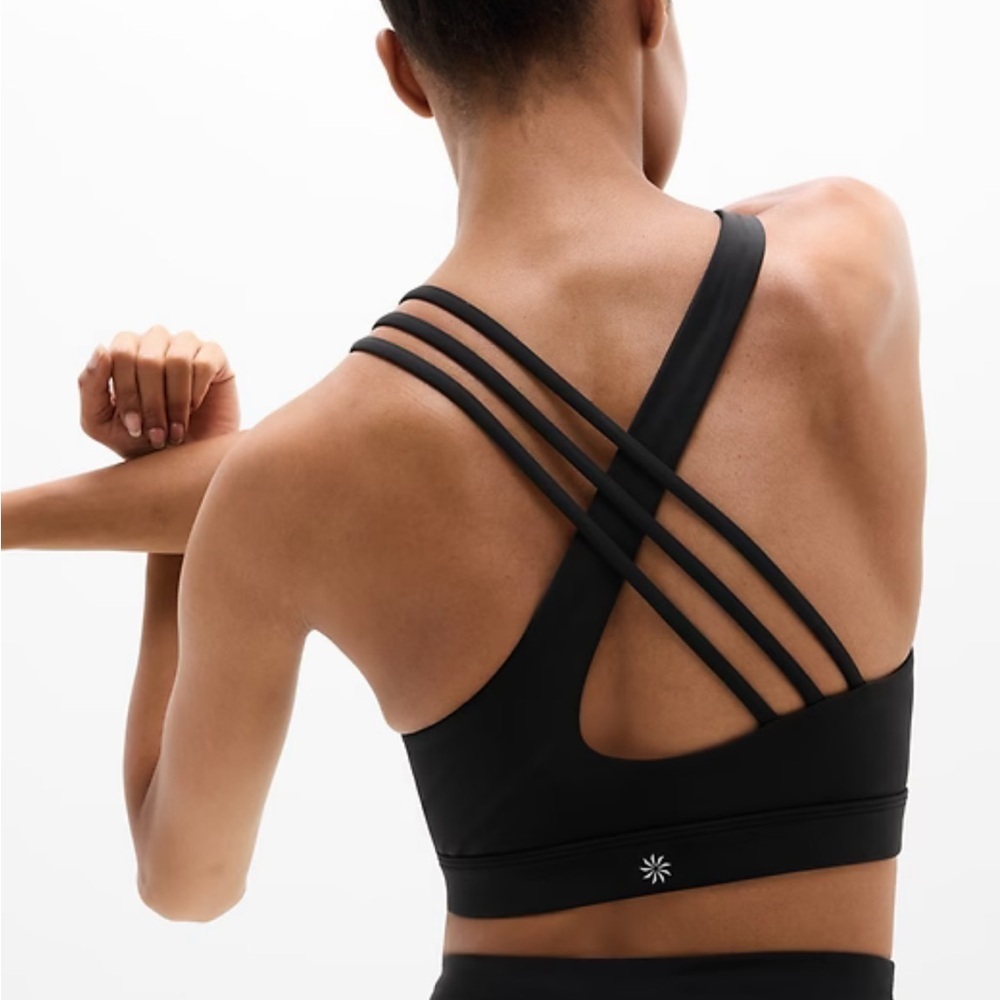 Athleta Black Multi-Strap Crossback Sports Bra